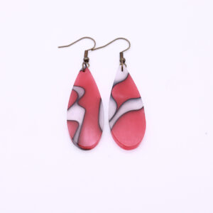 Teardrop Acrylic Drop Earrings Red Magma