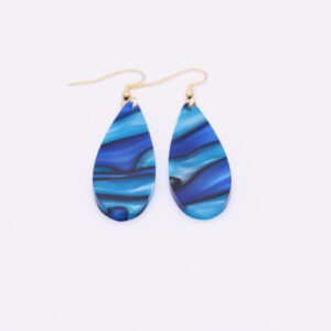 Teardrop Acrylic Drop Earrings Blue Mystique